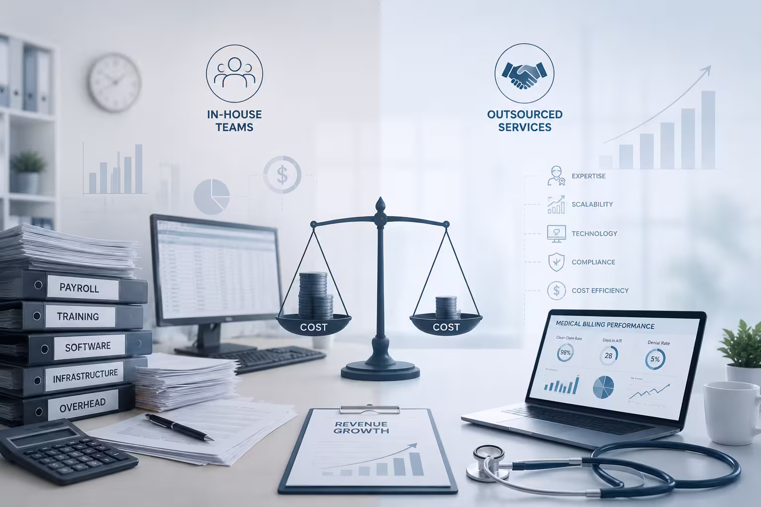 The Real Cost of Medical Billing with In-House Teams vs. Outsourced Services in 2026